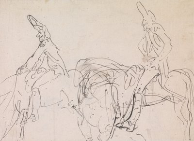 To undersøgelser af en fransk kavalerist. af Thomas Rowlandson